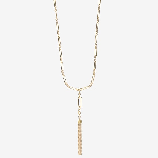 Liz Claiborne Tassle Womens Paperclip 32 Inch Pendant Necklace