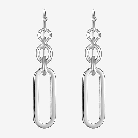 Liz Claiborne Womens Paperclip Drop Earrings