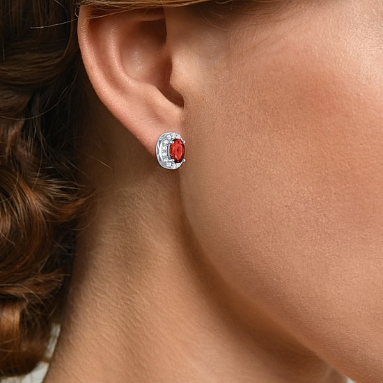 Gemstone Oval Sterling Silver 10mm Oval Stud Earrings