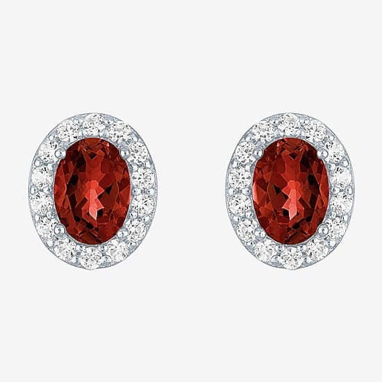 Gemstone Oval Sterling Silver 10mm Oval Stud Earrings