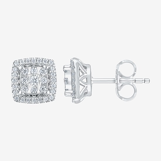 Diamond Blossom 1/4 CT. T.W. Natural White Diamond 10K Gold 8mm Stud Earrings