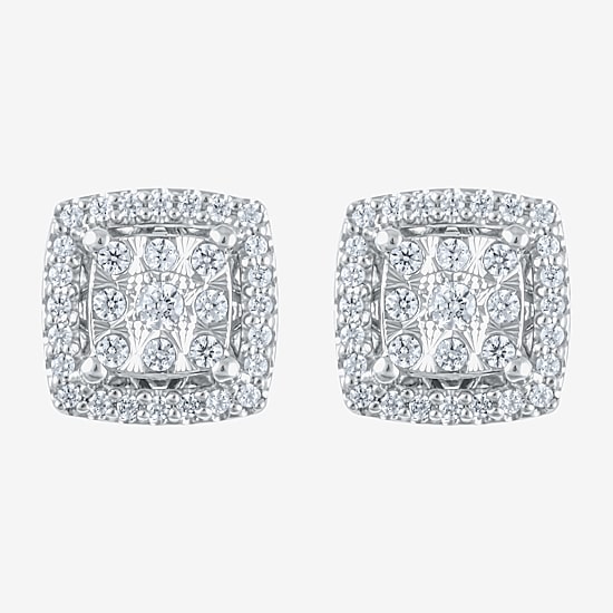 Diamond Blossom 1/4 CT. T.W. Natural White Diamond 10K Gold 8mm Stud Earrings