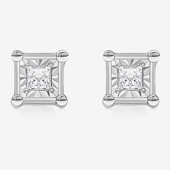 (I / I1) 1/2 CT. T.W. Lab-Grown White Diamond 10K White Gold Round Stud Earrings