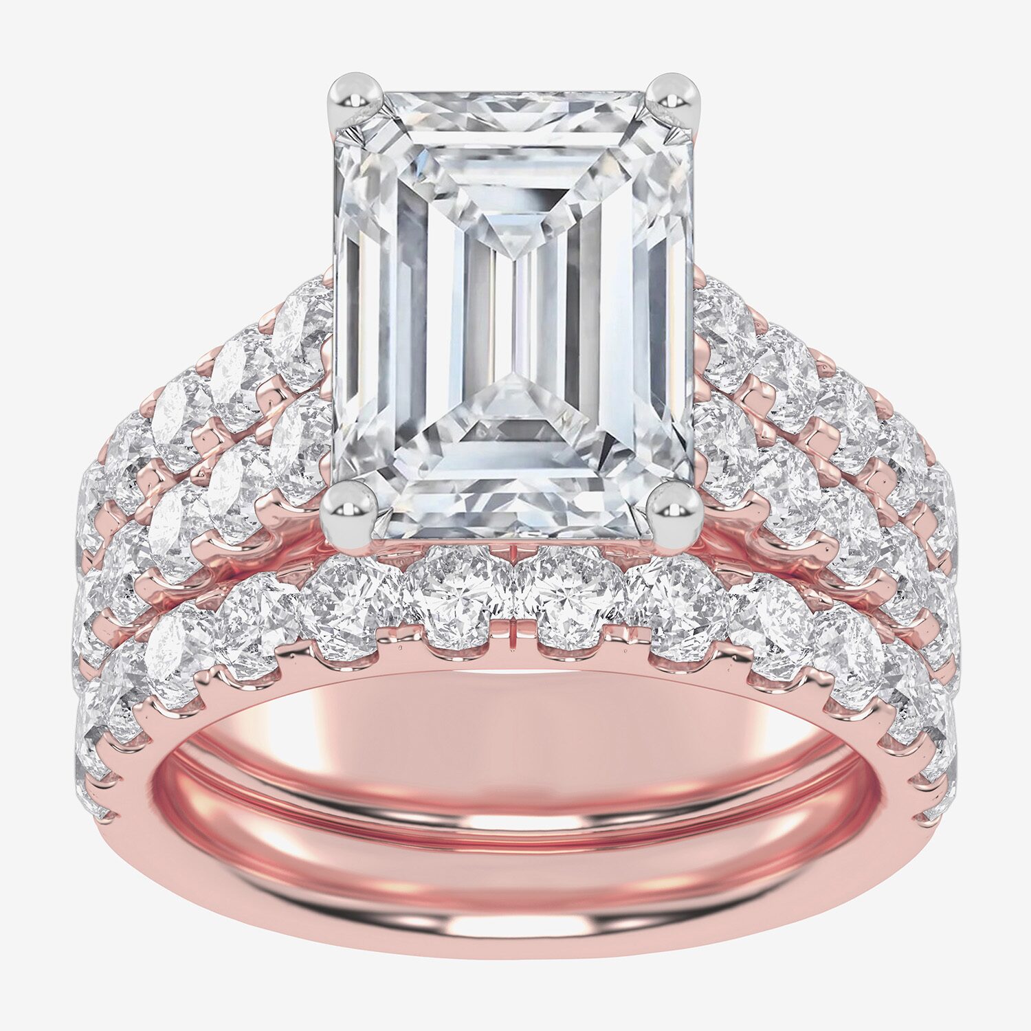 G-H / Vs2-Si1) Womens 7 Ct.T.W. Lab Grown White Diamond 14K Gold Side Stone Bridal Set