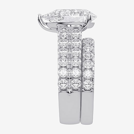 (G-H / Vs2-Si1) Womens 7 Ct.T.W. Lab Grown White Diamond 14K Gold Side Stone Bridal Set