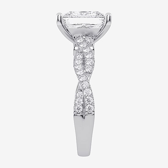 (G-H / Vs2-Si1) Womens 5 1/3 Ct. T.W. Lab Grown White Diamond 14K Gold Side Stone Engagement Ring