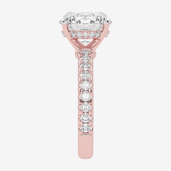 (G-H / Vs2-Si1) Womens 5 1/2 CT. T.W. Lab Grown White Diamond 14K Gold Round Side Stone Engagement Ring