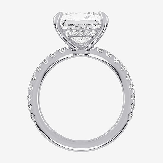(G-H / Vs2-Si1) Womens 5 1/2 CT. T.W. Lab Grown White Diamond 14K Gold Side Stone Engagement Ring