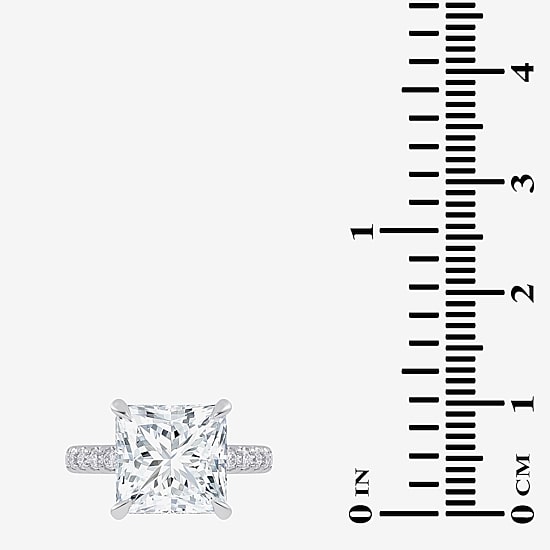 (G-H / Vs2-Si1) Womens 5 1/2 CT. T.W. Lab Grown White Diamond 14K Gold Side Stone Engagement Ring