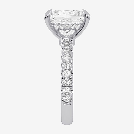 (G-H / Vs2-Si1) Womens 5 1/2 CT. T.W. Lab Grown White Diamond 14K Gold Side Stone Engagement Ring