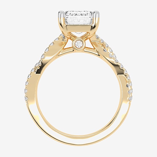 (G-H / Vs2-Si1) Womens 5 1/3 Ct. T.W. Lab Grown White Diamond 14K Gold Side Stone Engagement Ring