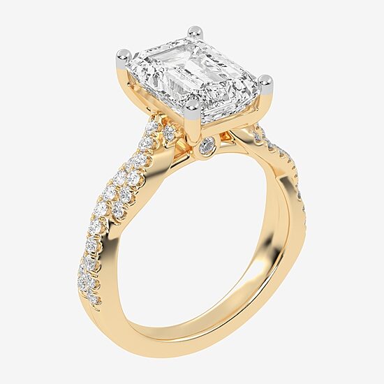 (G-H / Vs2-Si1) Womens 5 1/3 Ct. T.W. Lab Grown White Diamond 14K Gold Side Stone Engagement Ring
