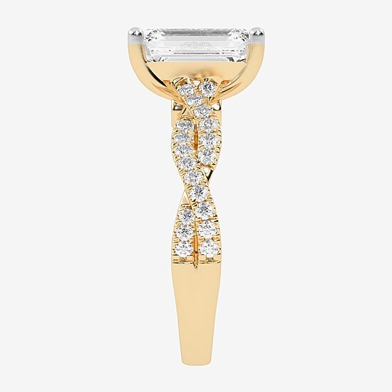 (G-H / Vs2-Si1) Womens 5 1/3 Ct. T.W. Lab Grown White Diamond 14K Gold Side Stone Engagement Ring