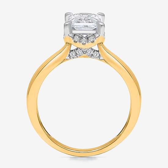 (I / I1) Womens 2 1/7 Ct. T.W. Lab Grown White Diamond 14K Gold Halo Engagement Ring