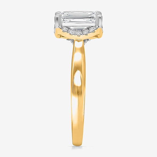 (I / I1) Womens 2 1/7 Ct. T.W. Lab Grown White Diamond 14K Gold Halo Engagement Ring