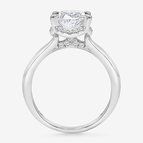 (I / I1) Womens 3 1/7 Ct. T.W. Lab Grown White Diamond 14K Gold Oval Halo Engagement Ring