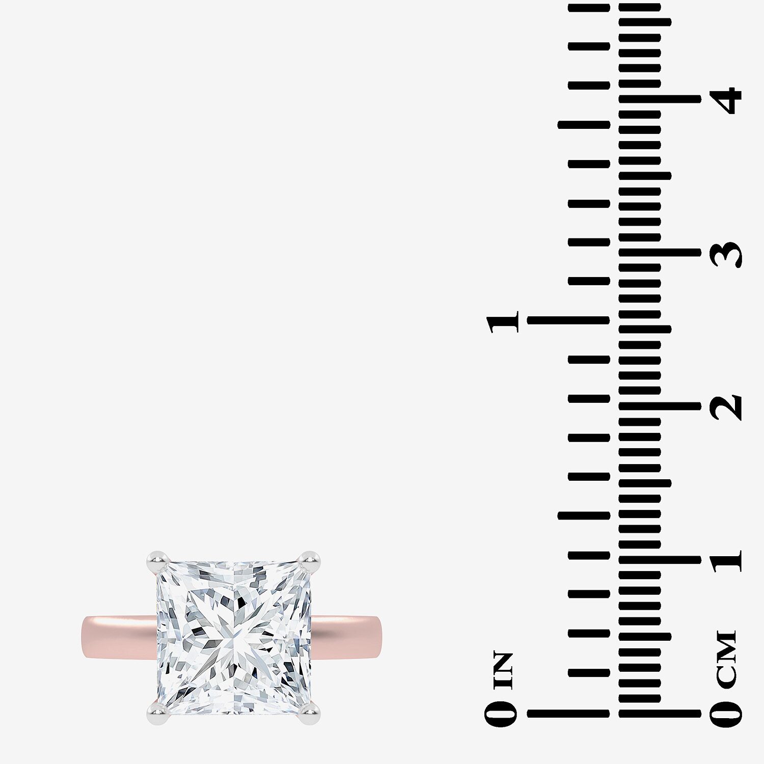 5 1/2 CT. T.W. Lab-Grown (G-H / Vs2-Si1) Diamond Princess-cut Solitaire Engagement Ring 14K Gold