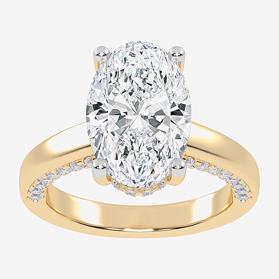 (G-H / Vs2-Si1) Womens 5 1/2 CT. T.W. Lab Grown White Diamond 14K Gold Solitaire Engagement Ring