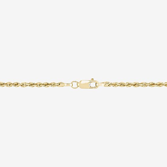 Womens 10K Gold 7.5 Inch Hollow Rope Chain Bracelet