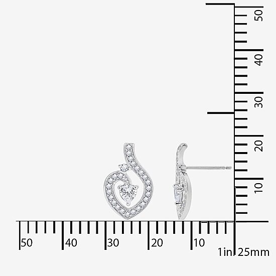 Diamonart Womens Cubic Zirconia Sterling Silver Heart 2-pc. Jewelry Set