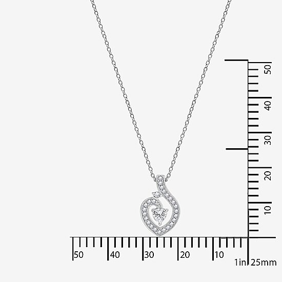 Diamonart Womens Cubic Zirconia Sterling Silver Heart 2-pc. Jewelry Set