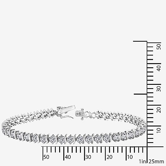 Diamonart Womens Cubic Zirconia Sterling Silver 7.25 Inch Tennis Bracelet