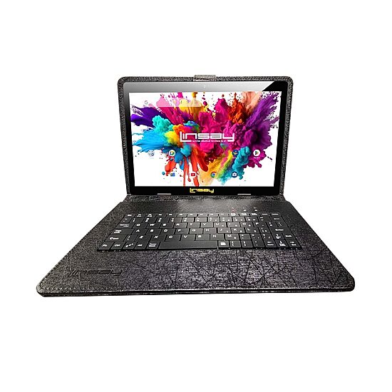 LINSAY® 10.1 Octa Core 128Gb Android 15 Tablet Black Keyboard
