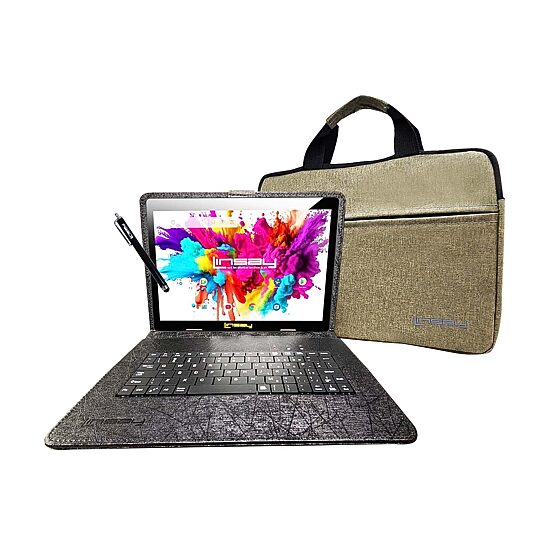 LINSAY® 10.1 Octa Core 128Gb Android 15 Tablet Black Keyboard