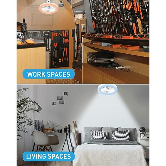 Bell + Howell Socket Air Infoor White With Remote Control And Rgb Colors Ceiling Fan