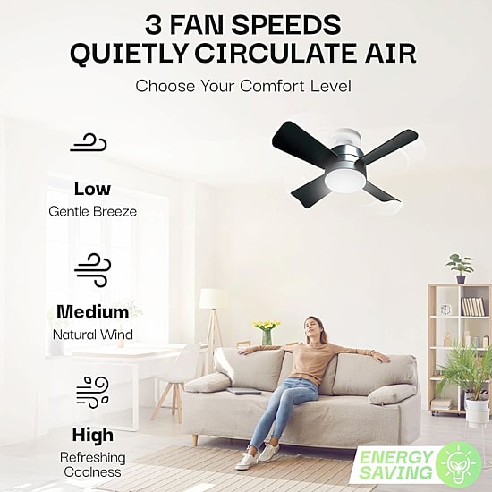 Bell + Howell Socket With Warm Lighting And Remote Control Ceiling Fan