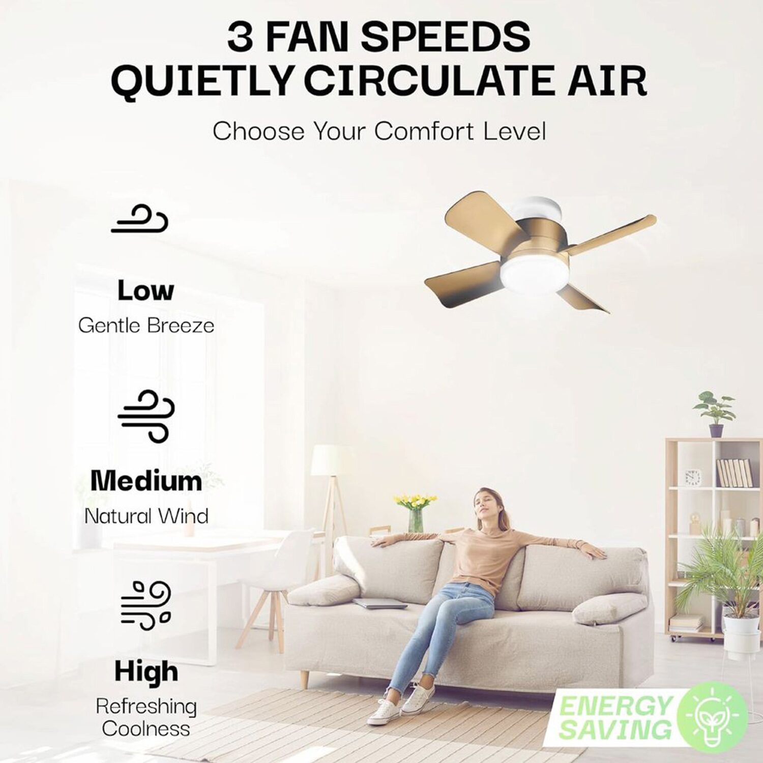 Bell + Howell Socket With Warm Lighting And Remote Control 1000 Lumens Ceiling Fan