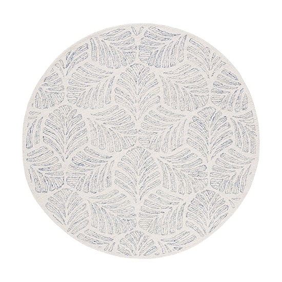 Martha Stewart Char Floral Hand Tufted 6' X 6' Indoor Round Area Rug