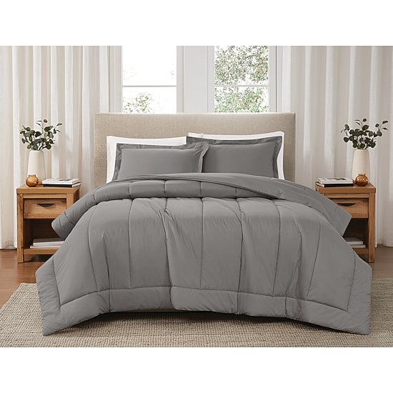 Brooklyn Loom Cotton Percale Midweight Comforter Set