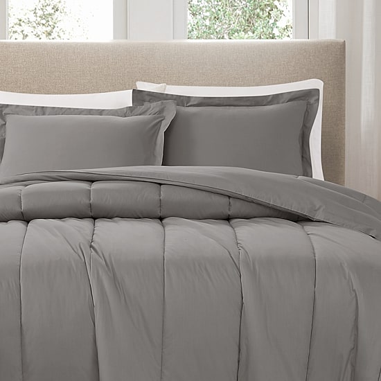 Brooklyn Loom Cotton Percale Midweight Comforter Set