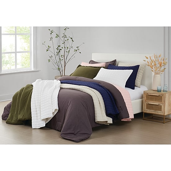 Brooklyn Loom Flax Linen 3-pc. Midweight Comforter Set