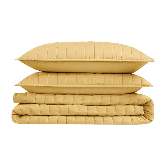 Brooklyn Loom Solid Cotton Percale Quilt Set