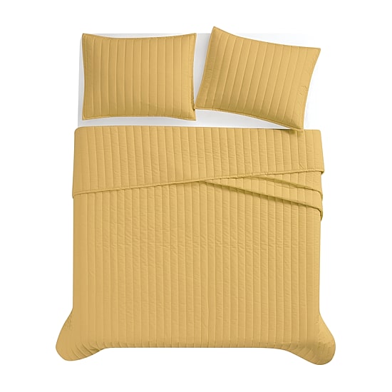 Brooklyn Loom Solid Cotton Percale Quilt Set