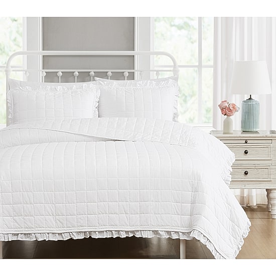 The Farmhouse By Rachel Ashwell Ruffled Washed Quilt Set