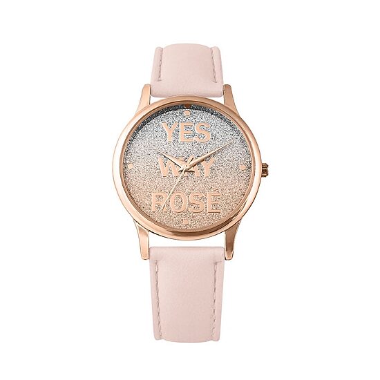 Mixit Glitter Dial Womens Pink Strap Watch Pts2726rgpk