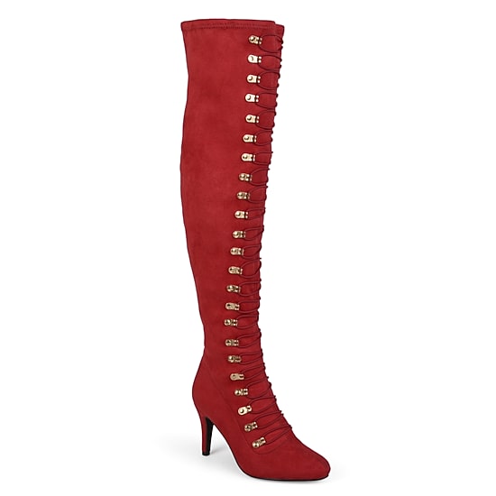 Journee Collection Womens Trill Stiletto Heel Over the Knee Boots