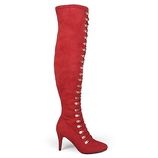 Journee Collection Womens Trill Stiletto Heel Over the Knee Boots