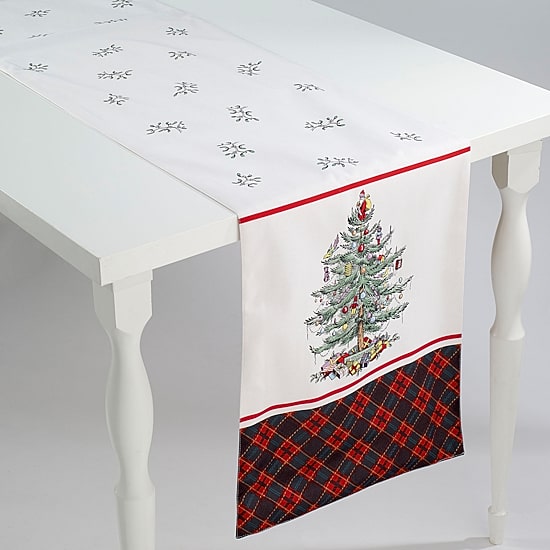 Spode Christmas Tree Tartan Table Runner