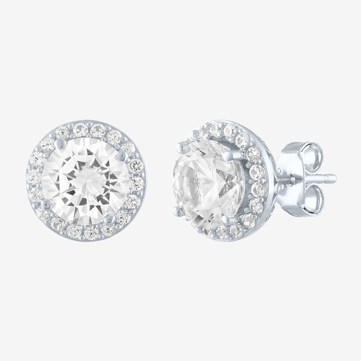Yes, Please! Lab Created White Sapphire Sterling Silver 9.7mm Stud Earrings