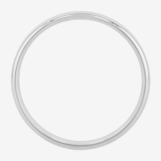  4mm Silver Domed Mens Wedding Ring