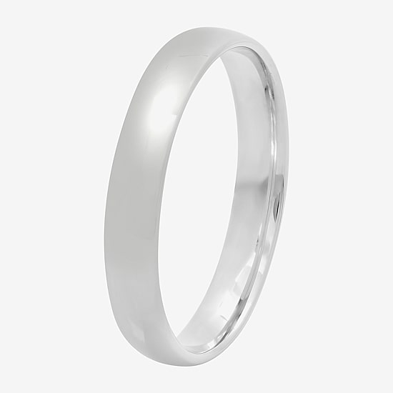  4mm Silver Domed Mens Wedding Ring