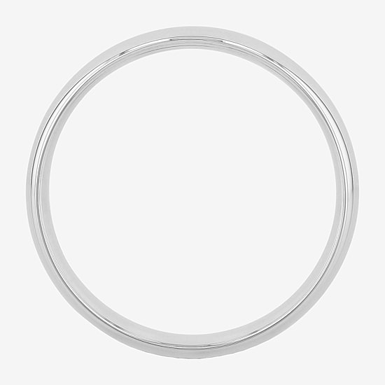  6mm Silver Domed Mens Wedding Ring