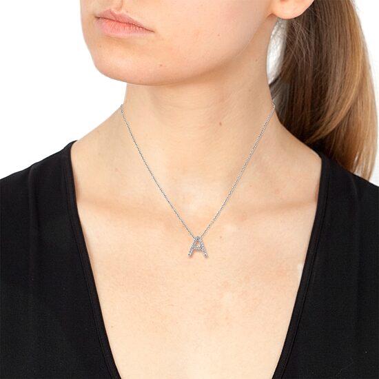 Effy Final Call Diamond Initial Pendant Necklace in Sterling Silver
