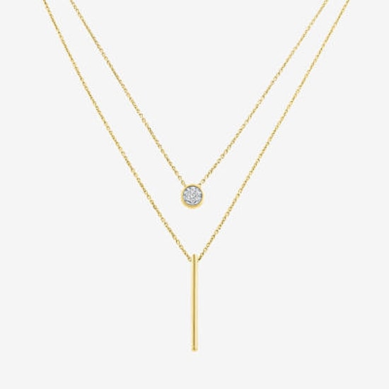 YES, PLEASE! 2-pc. Diamond-Accent Bar Necklace Set in Sterling Silver or 14K Gold Over Silver