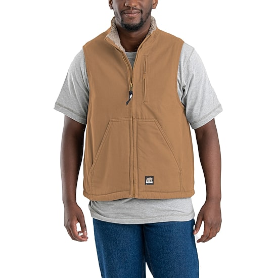 Berne Canyon Sherpa Lined Mens Water Resistant Heavyweight Fleece Vest