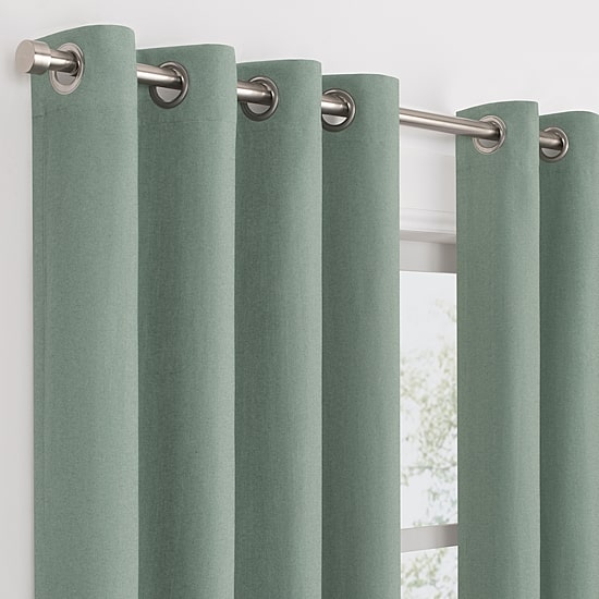 Fieldcrest Heritage Davina Solid Grommet Top Energy Saving 100% Blackout Single Curtain Panel
